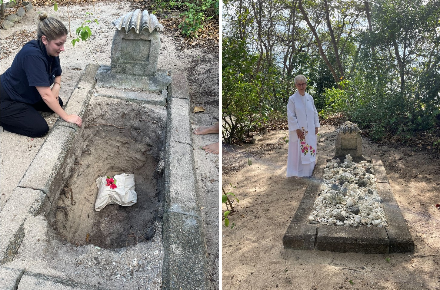 Janes remains being buried