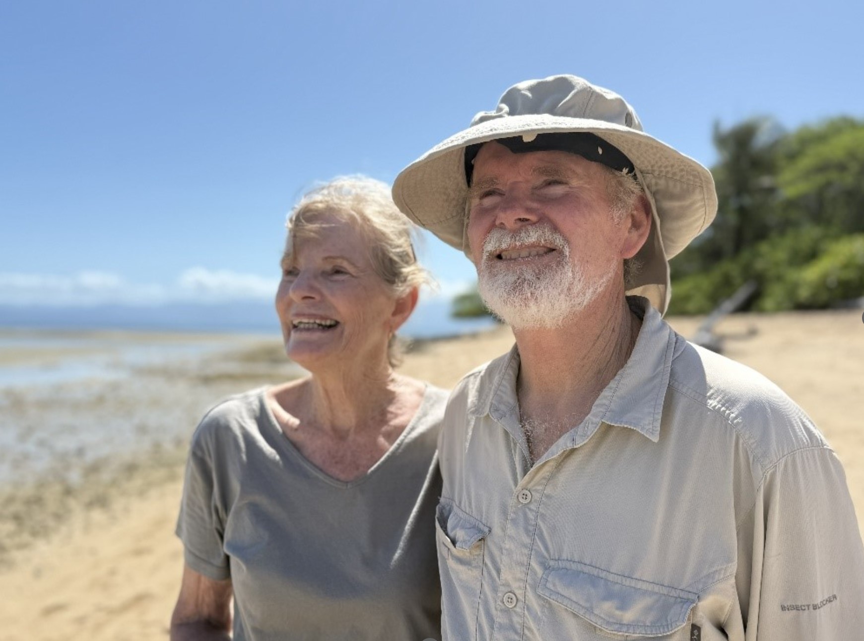 Caretakers on beach