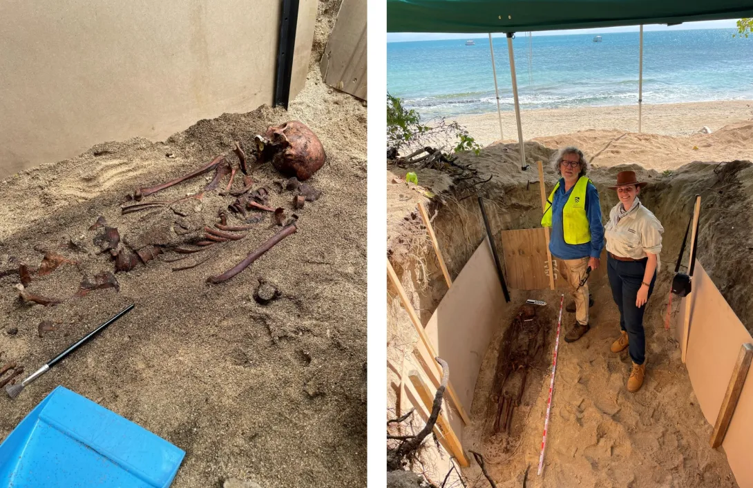 Preserved remains at gravesite